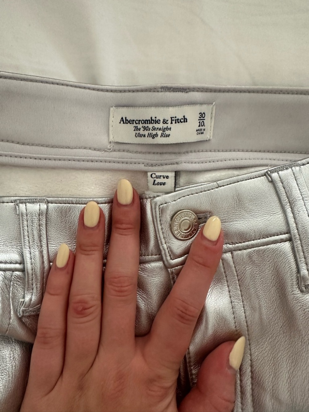 Abercrombie & Fitch Silver Leather Pants